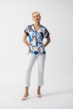 Load image into Gallery viewer, Joseph Ribkoff Vanilla Multi Silky Knit Geometric Print Straight Top
