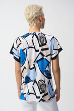 Load image into Gallery viewer, Joseph Ribkoff Vanilla Multi Silky Knit Geometric Print Straight Top
