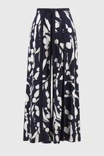 Load image into Gallery viewer, Joseph Ribkoff Midnight Blue Beige Silky Knit Abstract Print Wide Leg Pants
