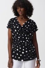 Load image into Gallery viewer, Joseph Parchment Black Vanilla Silky Knit Dot Print Short Sleeve Top
