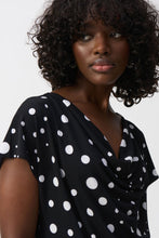 Load image into Gallery viewer, Joseph Parchment Black Vanilla Silky Knit Dot Print Short Sleeve Top
