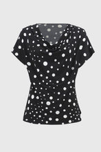 Load image into Gallery viewer, Joseph Parchment Black Vanilla Silky Knit Dot Print Short Sleeve Top
