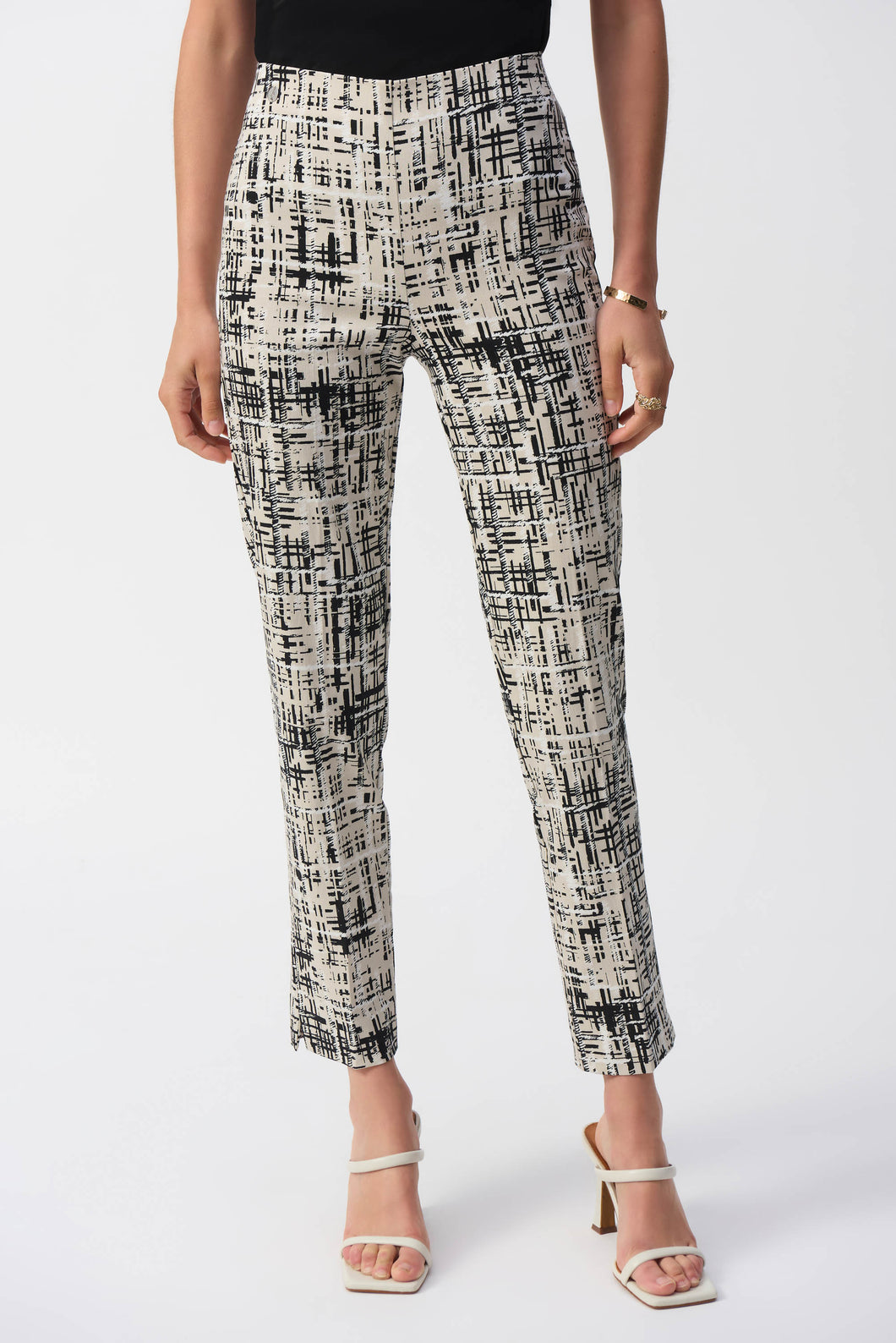 Joseph Ribkoff Vanilla Multi Millennium Abstract Print Slim Fit Pants