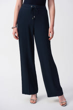 Load image into Gallery viewer, Joseph Ribkoff Midnight Blue Seersucker Pull On Wide Leg Pants
