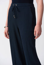 Load image into Gallery viewer, Joseph Ribkoff Midnight Blue Seersucker Pull On Wide Leg Pants
