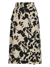 Load image into Gallery viewer, Dolcezza Black &amp; Taupe Linen Blend Long Wrap Style Skirt
