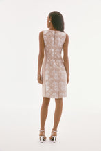 Load image into Gallery viewer, Joseph Ribkoff Beige Silver Signature Brocade Floral Print Sheath Dress
