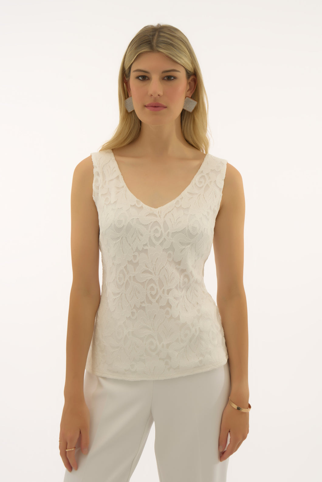 Joseph Ribkoff Vanilla Signature Stretch Lace V-Neck Camisole