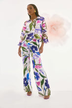 Load image into Gallery viewer, Joseph Ribkoff Off White &amp; Multi Silky Knit Floral Wide Leg Pants
