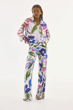 Load image into Gallery viewer, Joseph Ribkoff Off White &amp; Multi Silky Knit Floral Wide Leg Pants
