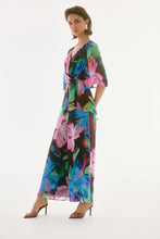 Load image into Gallery viewer, Joseph Ribkoff Black Multi Chiffon Floral Print Wide Leg Pant
