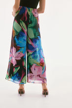 Load image into Gallery viewer, Joseph Ribkoff Black Multi Chiffon Floral Print Wide Leg Pant
