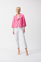 Load image into Gallery viewer, Joseph Ribkoff Bubble Gum Foiled Faux Suede Swing Jacket
