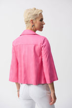 Load image into Gallery viewer, Joseph Ribkoff Bubble Gum Foiled Faux Suede Swing Jacket
