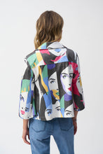 Load image into Gallery viewer, Joseph Ribkoff Vanilla Multi Faux Suede Face Print Trapeze Jacket
