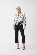 Load image into Gallery viewer, Joseph Ribkoff Vanilla and Black Faux Suede Floral Print Jacket
