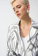 Load image into Gallery viewer, Joseph Ribkoff Vanilla and Black Faux Suede Floral Print Jacket
