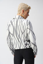 Load image into Gallery viewer, Joseph Ribkoff Vanilla and Black Faux Suede Floral Print Jacket
