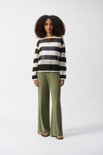 Load image into Gallery viewer, Joseph Ribkoff Vanilla Black Striped Sweater Knit Pullover
