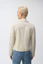 Load image into Gallery viewer, Joseph Ribkoff Foiled Faux-Suede Moto Jacket in Coastal Blue  or Moonstone
