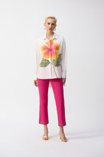 Load image into Gallery viewer, Joseph Ribkoff Vanilla Multi Embroidered Flower Cotton Shirt
