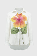 Load image into Gallery viewer, Joseph Ribkoff Vanilla Multi Embroidered Flower Cotton Shirt
