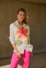 Load image into Gallery viewer, Joseph Ribkoff Vanilla Multi Embroidered Flower Cotton Shirt
