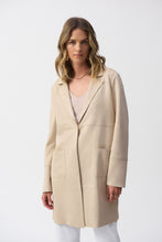 Load image into Gallery viewer, Joseph Ribkoff Scuba Suede Straight Jacket in Geranium or Parchment
