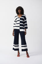 Load image into Gallery viewer, Joseph Ribkoff Midnight Blue/Vanilla Placement Stripe Sweater Knit Culotte

