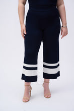 Load image into Gallery viewer, Joseph Ribkoff Midnight Blue/Vanilla Placement Stripe Sweater Knit Culotte
