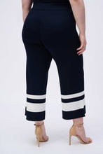 Load image into Gallery viewer, Joseph Ribkoff Midnight Blue/Vanilla Placement Stripe Sweater Knit Culotte
