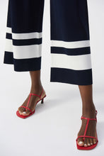 Load image into Gallery viewer, Joseph Ribkoff Midnight Blue/Vanilla Placement Stripe Sweater Knit Culotte
