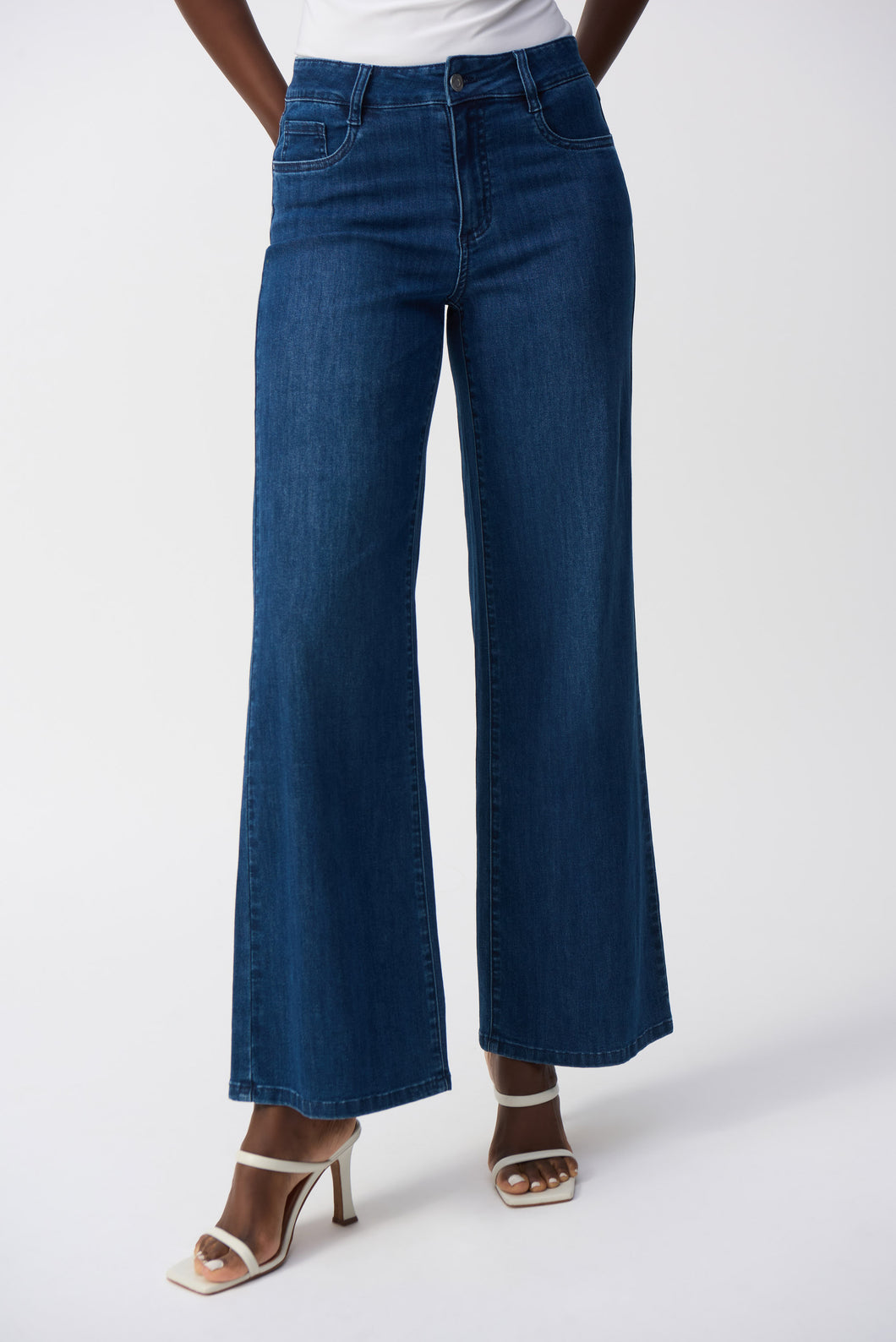 Joseph Ribkoff Denim Medium Blue Goldie Classic Wide-Leg Stretch Jeans