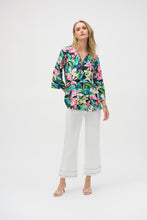 Load image into Gallery viewer, Joseph Ribkoff Black Multi Silky Knit Tropical Fit and Flare Tunic
