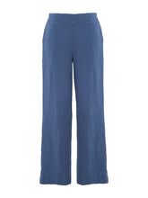 Load image into Gallery viewer, Dolcezza 100% Linen Pant Elastic Waist in Indigo or Sky Blue
