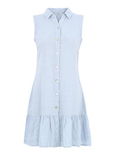 Load image into Gallery viewer, Dolcezza 100% Linen Dress in Sky
