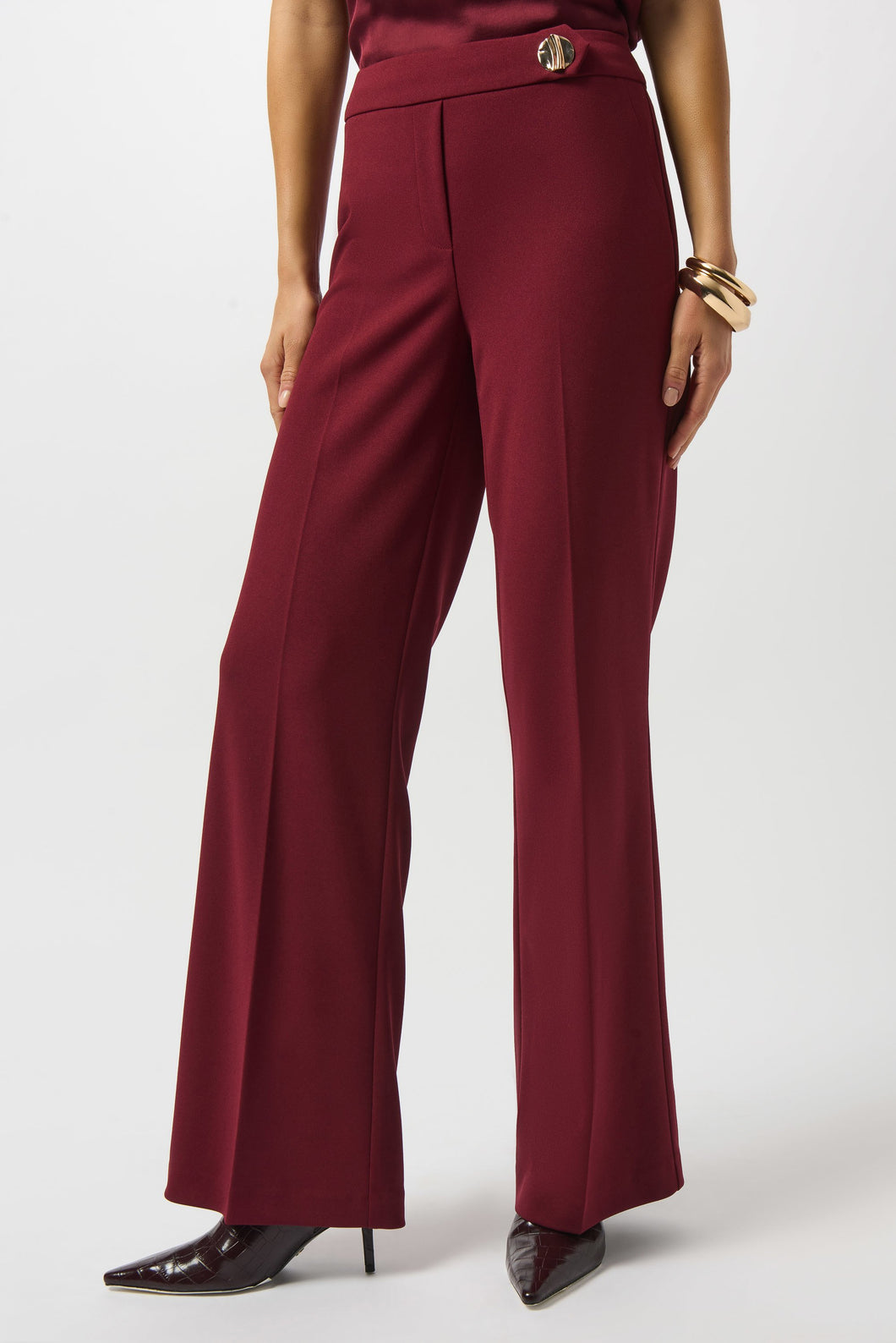 Scuba Crepe Wide-Leg Pants