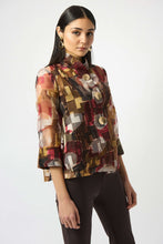 Load image into Gallery viewer, Joseph Ribkoff Organza Abstract Print Two-Piece Trapeze Jacket
