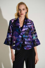 Load image into Gallery viewer, Joseph Ribkoff Black Multi Signature Novelty Print Swing Jacket
