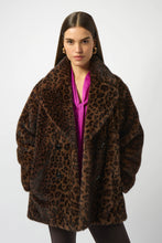 Load image into Gallery viewer, Faux Fur Leopard Print Double-Breasted Coat
