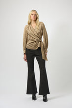 Load image into Gallery viewer, Jacquard Satin Animal Print Wrap Top
