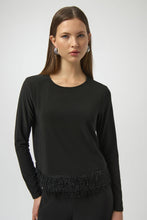 Load image into Gallery viewer, Silky Knit Top with Novelty Fringe Hem
