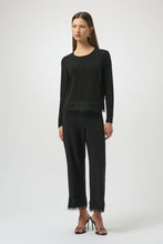 Load image into Gallery viewer, Silky Knit Top with Novelty Fringe Hem

