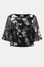 Load image into Gallery viewer, Sequin Embroidered Floral Print Boxy Top
