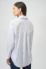 Load image into Gallery viewer, Stretch Poplin Boxy Blouse with Rhinestones
