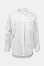 Load image into Gallery viewer, Stretch Poplin Boxy Blouse with Rhinestones
