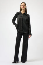 Load image into Gallery viewer, Satin Button-Front Blouse with Embellished Collar
