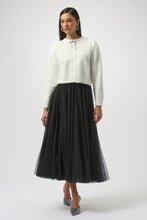 Load image into Gallery viewer, Feather Yarn Cardigan with Rhinestone Bow
