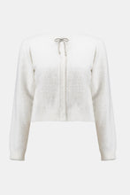Load image into Gallery viewer, Feather Yarn Cardigan with Rhinestone Bow
