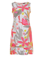 Load image into Gallery viewer, Dolcezza &quot;A Smell of Gardenia&quot; Print Multi-Colour Sleeveless Linen Dress
